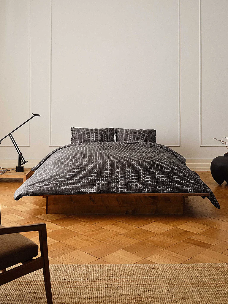MARC O'POLO HOME Parure de lit en satin SUNI 70x90 / 140x200cm Anthracite gris